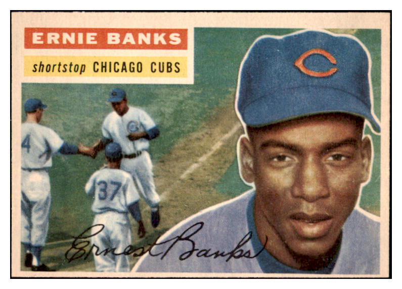 1956 Topps Baseball #015 Ernie Banks Cubs EX-MT White 522575