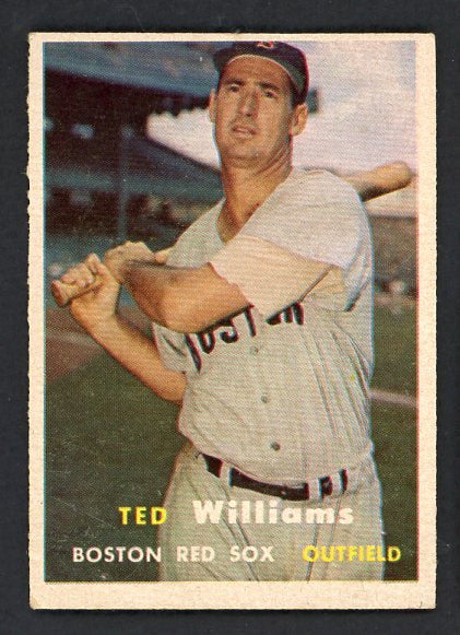 1957 Topps Baseball #001 Ted Williams Red Sox EX 522589