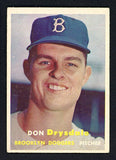 1957 Topps Baseball #018 Don Drysdale Dodgers EX+/EX-MT 522592