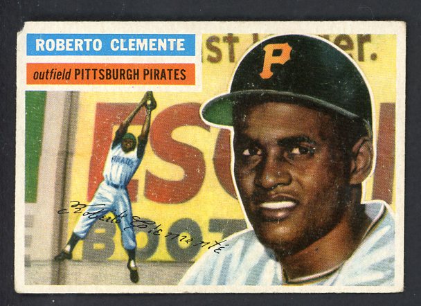 1956 Topps Baseball #033 Roberto Clemente Pirates Gray GD-VG 522604