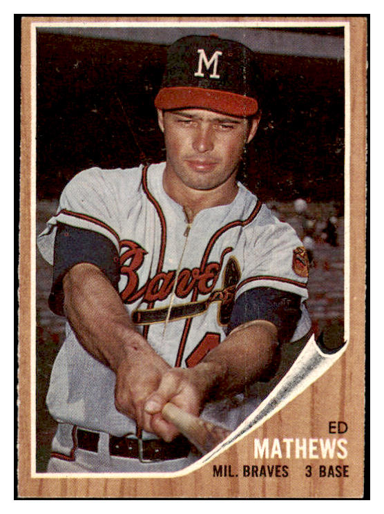 1962 Topps Baseball #030 Eddie Mathews Braves EX-MT 522623