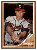 1962 Topps Baseball #030 Eddie Mathews Braves EX-MT 522623