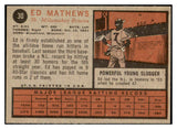 1962 Topps Baseball #030 Eddie Mathews Braves EX-MT 522623