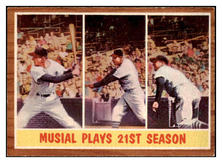 1962 Topps Baseball #317 Stan Musial IA Cardinals EX+/EX-MT 522634