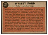 1962 Topps Baseball #475 Whitey Ford A.S. Yankees EX 522643