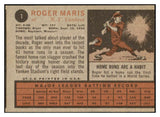 1962 Topps Baseball #001 Roger Maris Yankees VG-EX 522650