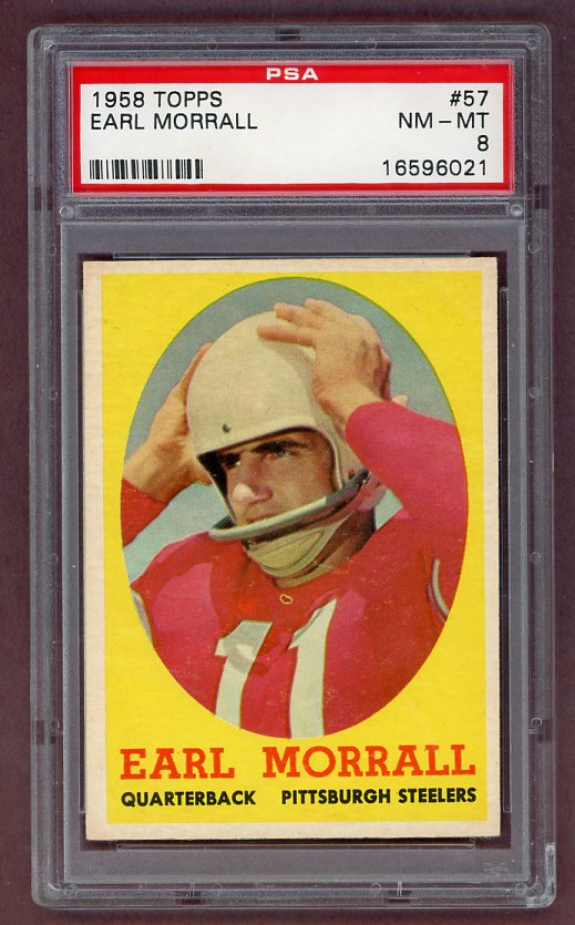 1958 Topps Football #057 Earl Morrall Steelers PSA 8 NM/MT 522683