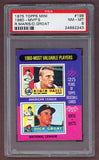 1975 Topps Mini Baseball #198 Roger Maris Dick Groat PSA 8 NM/MT 522687