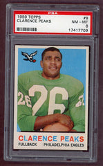 1959 Topps Football #008 Clarence Peaks Eagles PSA 8 NM/MT 522705