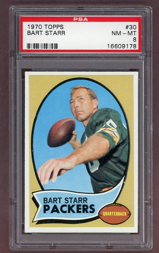 1970 Topps Football #030 Bart Starr Packers PSA 8 NM/MT 522708