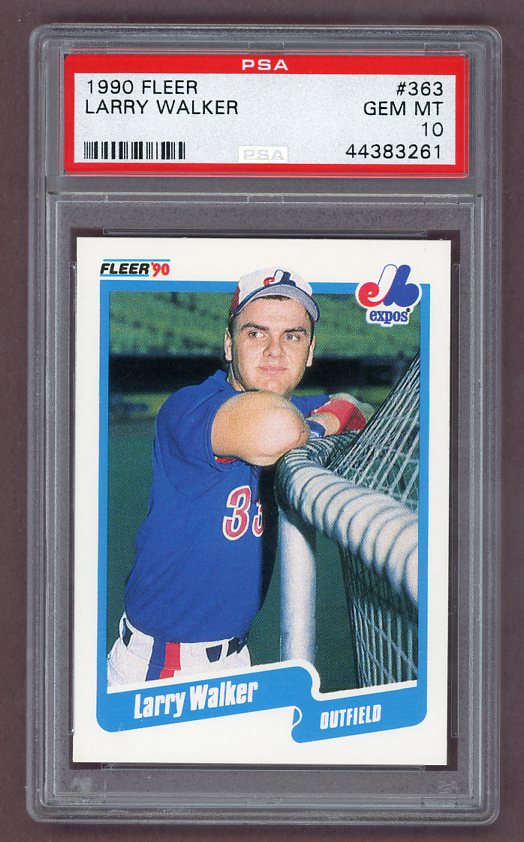 1990 Fleer #363 Larry Walker Expos PSA 10 GEM MINT 522713