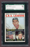 1964 Topps Baseball #001 N.L. ERA Leaders Sandy Koufax SGC 7 NM 522717