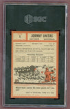 1962 Topps Football #001 John Unitas Colts SGC 4.5 VG-EX+ 522722