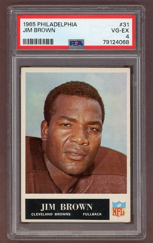 1965 Philadelphia Football #031 Jim Brown Browns PSA 4 VG-EX 522723