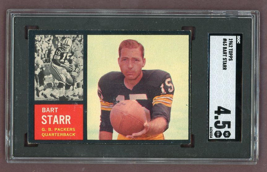 1962 Topps Football #063 Bart Starr Packers SGC 4.5 VG-EX+ 522726