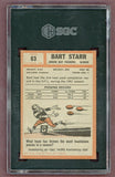 1962 Topps Football #063 Bart Starr Packers SGC 4.5 VG-EX+ 522726