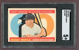 1960 Topps Baseball #563 Mickey Mantle A.S. Yankees SGC 5 EX 522731