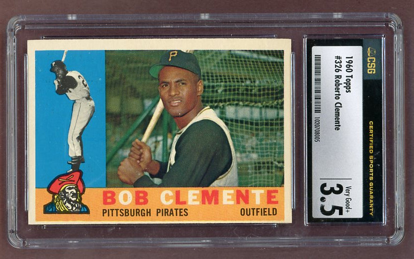 1960 Topps Baseball #326 Roberto Clemente Pirates CSG 3.5 VG+ 522733