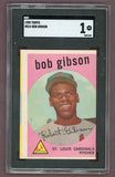 1959 Topps Baseball #514 Bob Gibson Cardinals SGC 1 PR 522744