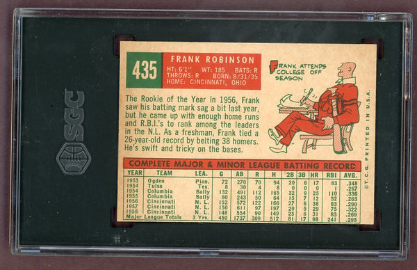 1959 Topps Baseball #435 Frank Robinson Reds SGC 4.5 VG-EX+ 522747