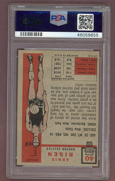 1957 Topps Basketball #040 Arnie Risen Celtics PSA 4 VG-EX 522754