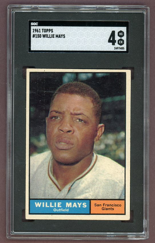 1961 Topps Baseball #150 Willie Mays Giants SGC 4 VG-EX 522766