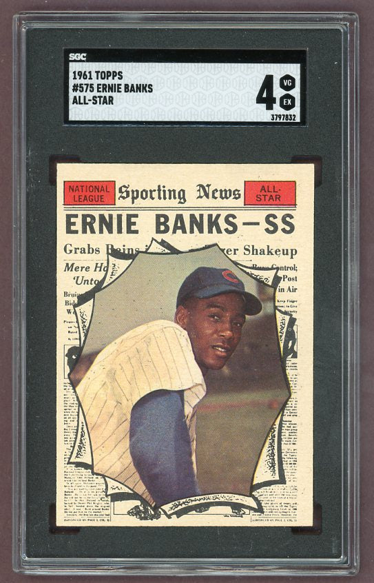 1961 Topps Baseball #575 Ernie Banks A.S. Cubs SGC 4 VG-EX 522767