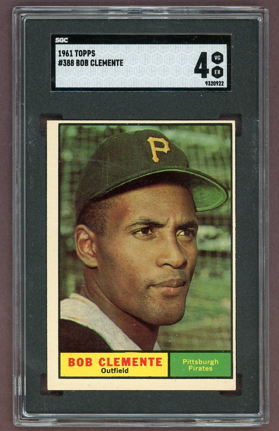 1961 Topps Baseball #388 Roberto Clemente Pirates SGC 4 VG-EX 522770