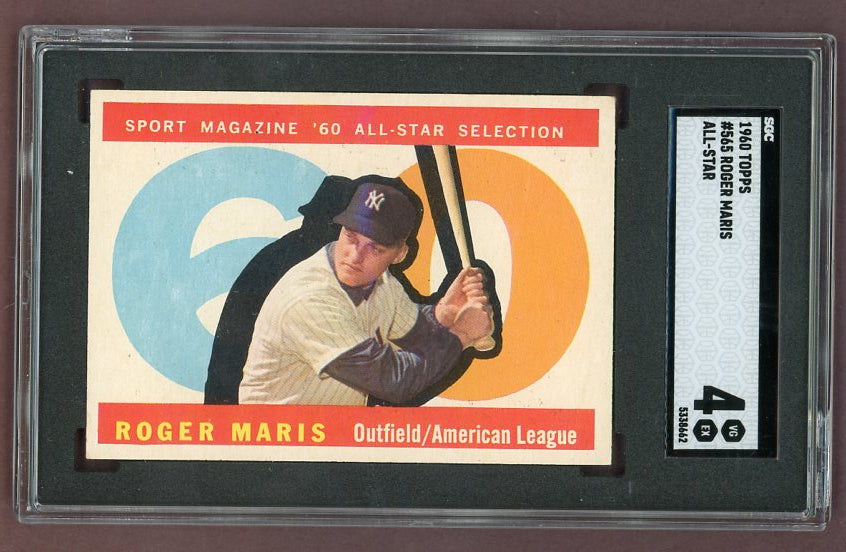 1960 Topps Baseball #565 Roger Maris A.S. Yankees SGC 4 VG-EX 522782