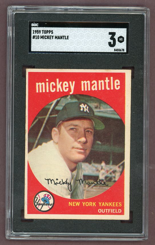 1959 Topps Baseball #010 Mickey Mantle Yankees SGC 3 VG 522784