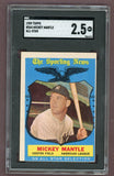 1959 Topps Baseball #564 Mickey Mantle A.S. Yankees SGC 2.5 GD+ 522792