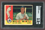 1960 Topps Baseball #350 Mickey Mantle Yankees SGC 3.5 VG+ 522793