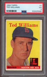 1958 Topps Baseball #001 Ted Williams Red Sox PSA 3 VG 522850