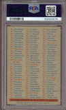 1956 Topps Baseball Checklist 1/3 PSA 3 VG 522856