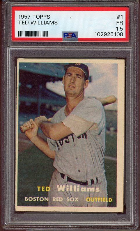 1957 Topps Baseball #001 Ted Williams Red Sox PSA 1.5 FR 522866