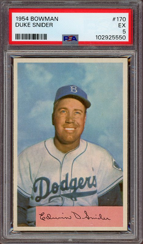 1954 Bowman Baseball #170 Duke Snider Dodgers PSA 5 EX 522875