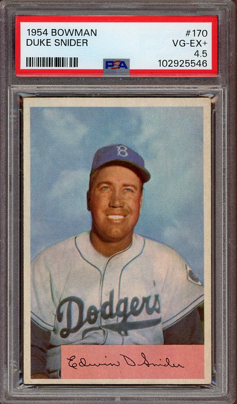 1954 Bowman Baseball #170 Duke Snider Dodgers PSA 4.5 VG-EX+ 522876