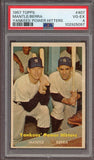 1957 Topps Baseball #407 Mickey Mantle Yogi Berra PSA 4 VG-EX 522888