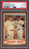 1962 Topps Baseball #018 Mickey Mantle Willie Mays PSA 6 EX-MT 522899