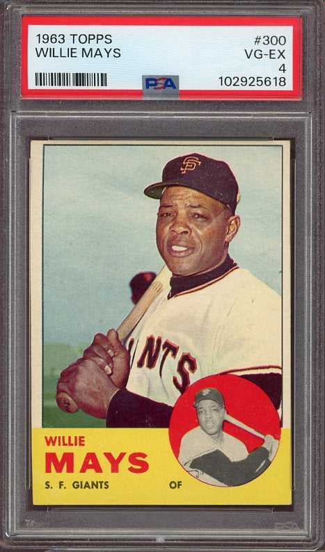 1963 Topps Baseball #300 Willie Mays Giants PSA 4 VG-EX 522901