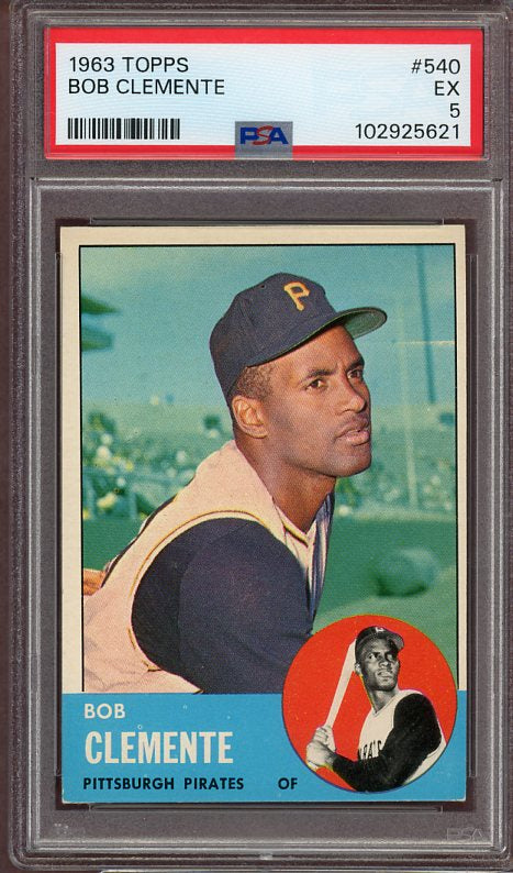 1963 Topps Baseball #540 Roberto Clemente Pirates PSA 5 EX 522906