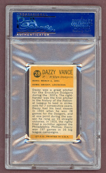 1963 Bazooka Baseball ATG #028 Dazzy Vance Dodgers PSA 6 EX-MT 522956