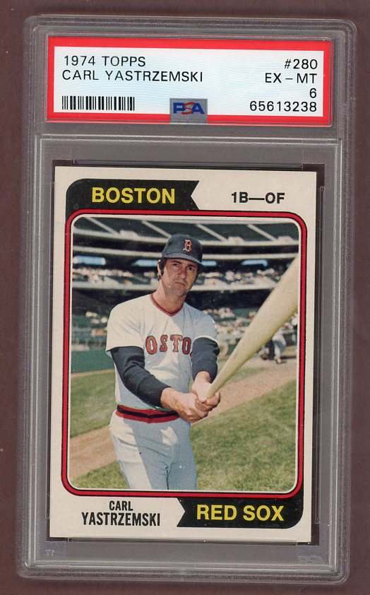 1974 Topps Baseball #280 Carl Yastrzemski Red Sox PSA 6 EX-MT 522967