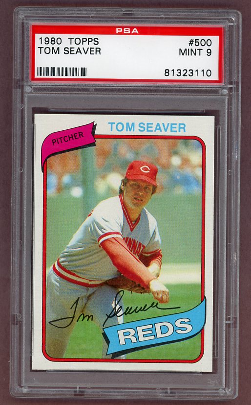 1980 Topps Baseball #500 Tom Seaver Reds PSA 9 MINT 522992