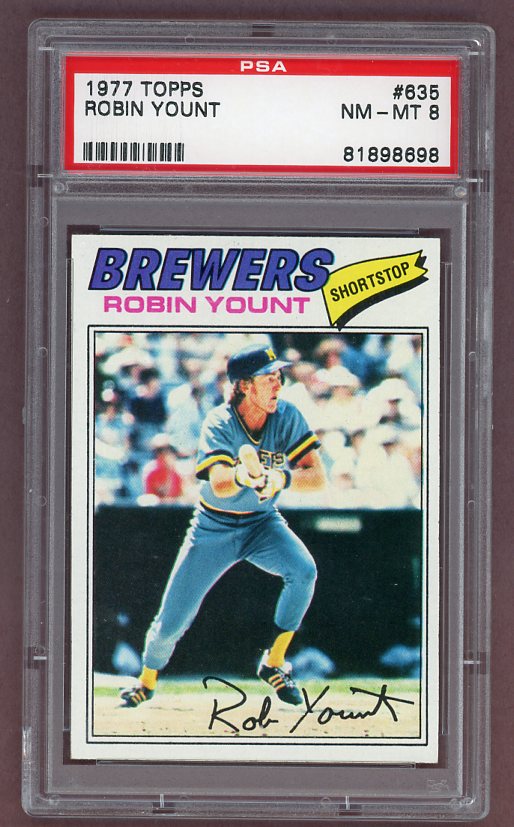 1977 Topps Baseball #635 Robin Yount Brewers PSA 8 NM/MT 522996