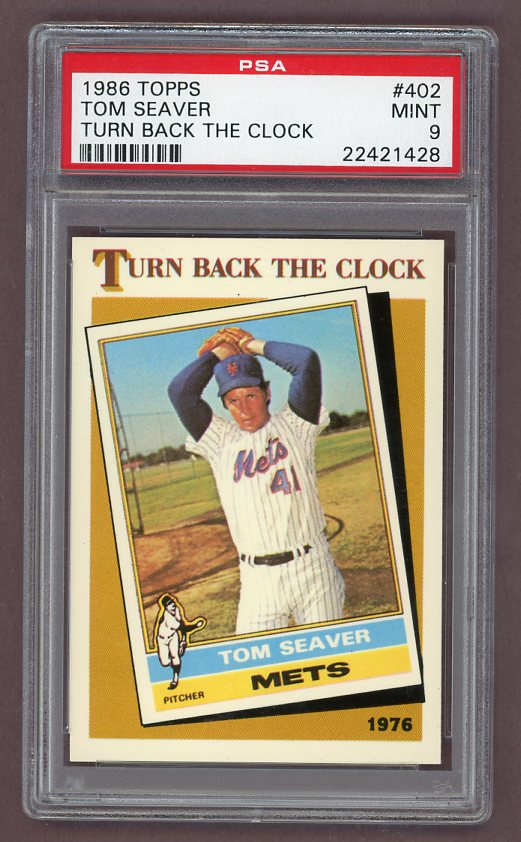 1986 Topps Baseball #402 Tom Seaver TBC Mets PSA 9 MINT 523004