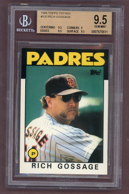 1986 Topps Tiffany #530 Goose Gossage Padres BVG 9.5 GEM MINT 523013