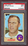 1968 Topps Baseball #385 Catfish Hunter A's PSA 7 NM 523016