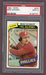 1980 Topps Baseball #270 Mike Schmidt Phillies PSA 9 MINT 523029