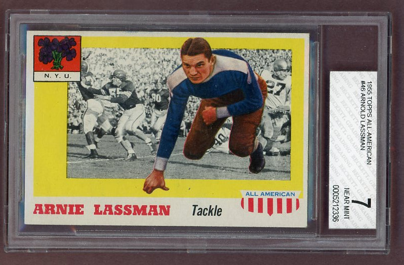 1955 Topps Football #046 Arnie Lassman NYU BVG 7 NM 523034